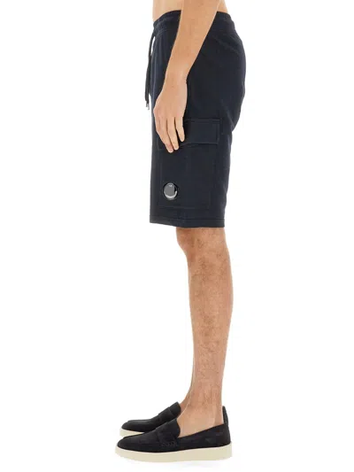 C.p. Company Cargo Shorts In Blue