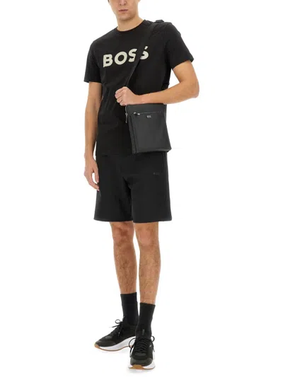 Hugo Boss Bermuda Shorts With Elastic Waistband And Pockets In Black