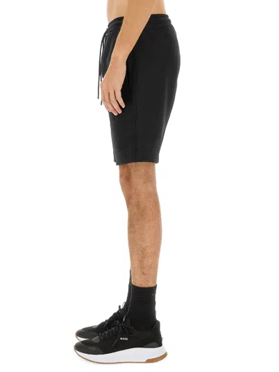 Hugo Boss Bermuda Shorts With Elastic Waistband And Pockets In Black