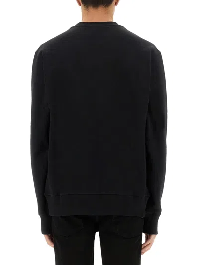 Versace Jeans Couture Sweatshirt With Baroque Outline Logo In Black