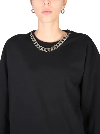 Stella Mccartney Sweatshirt With Chain Detail In Black
