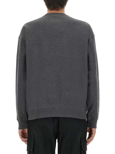 Versace Sweatshirt With Crocodile Logo In Gray