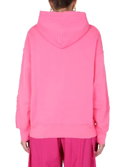 Ambush Logo Cotton Hoodie In Pink