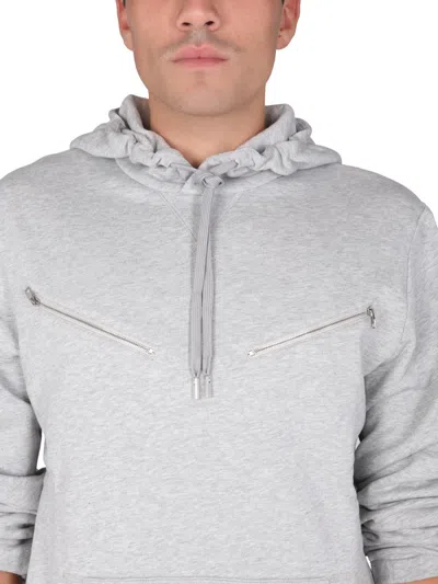 Alexander Mcqueen Sweatshirt With Embroidered Skull In Gray
