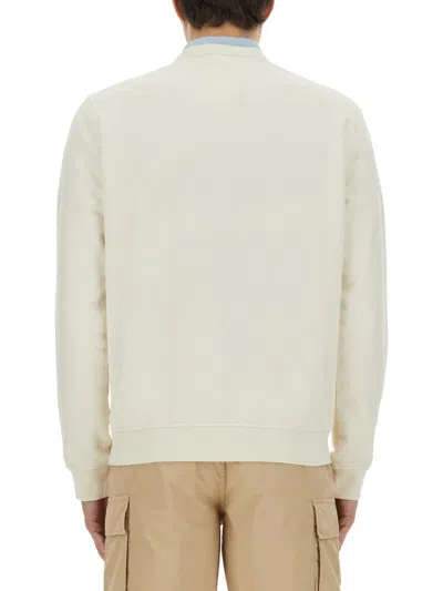 Woolrich Logo Crew Neck Sweater In Neutral