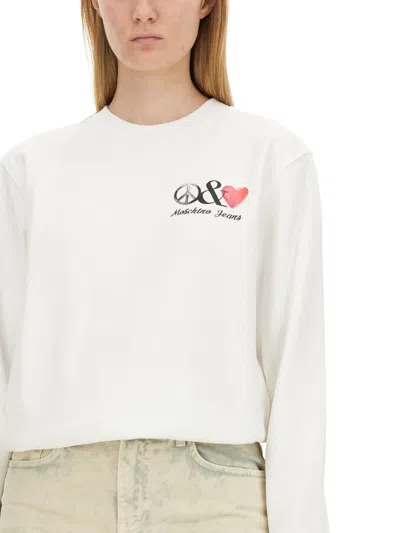 Moschino Logo Sweatshirt In White