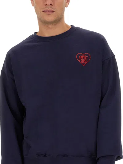 Family First Heart Sweatshirt In Blue