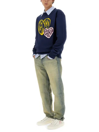 Kenzo Hearts Classic Sweatshirt In Blue