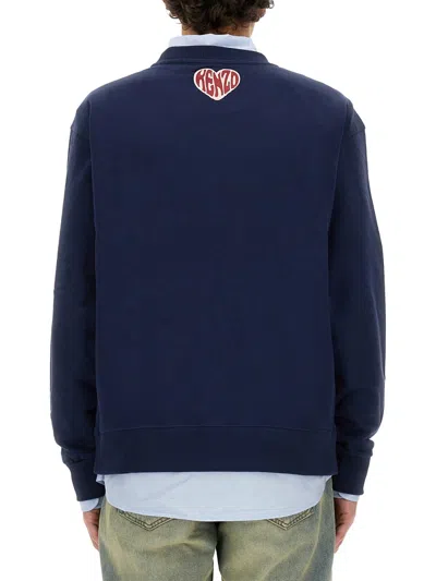Kenzo Hearts Classic Sweatshirt In Blue