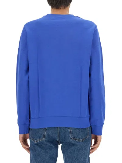 Apc A.p.c. Sweatshirt With Logo In Blue