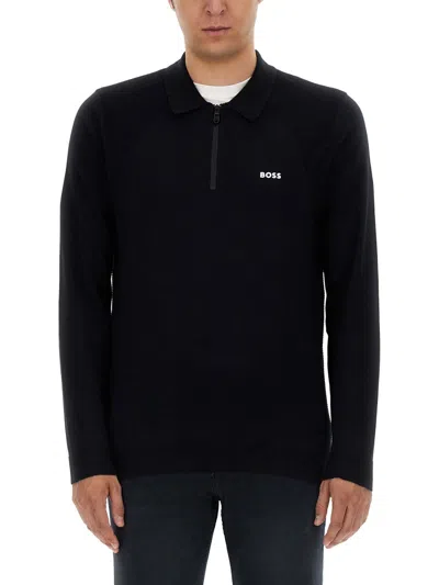 Hugo Boss Zip-up Sweatshirt In Black