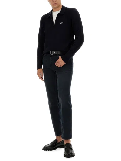 Hugo Boss Zip-up Sweatshirt In Black