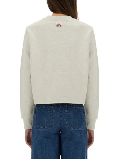 Apc A.p.c. Sweatshirt With Logo In Gray