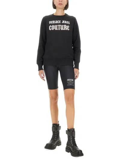 Versace Jeans Couture Sweatshirt With Logo In Black