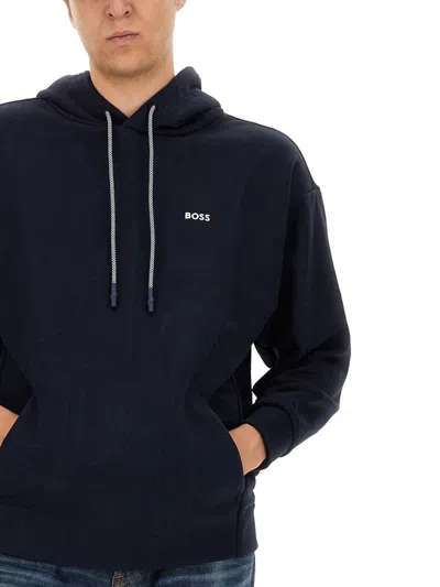 Hugo Boss Boss Sweatshirt With Logo In Blue