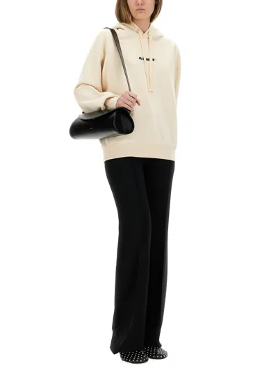 Jil Sander Cotton Hooded Sweatshirt In Neutral