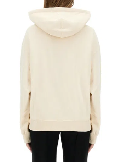 Jil Sander Cotton Hooded Sweatshirt In Neutral