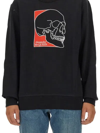 Alexander Mcqueen Alexander Mc Queen Sweatshirt With Embroidered Logo In Black