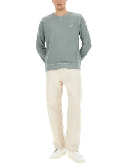 Woolrich Logo-embroidered Sweatshirt In Gray