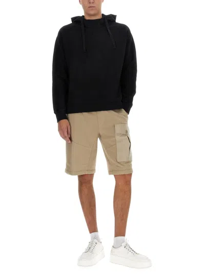 Ten C Black Sweatshirt With Logo Detailing In Black