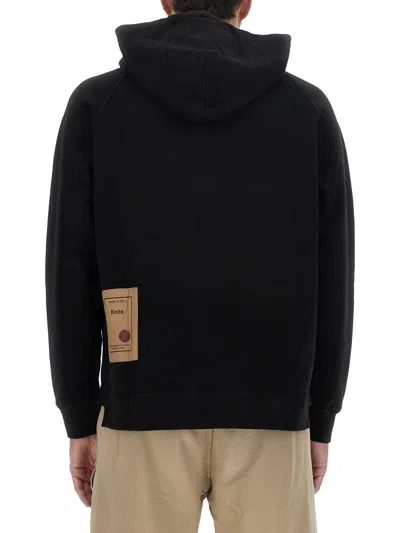 Ten C Black Sweatshirt With Logo Detailing In Black