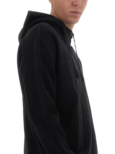 Ten C Black Sweatshirt With Logo Detailing In Black