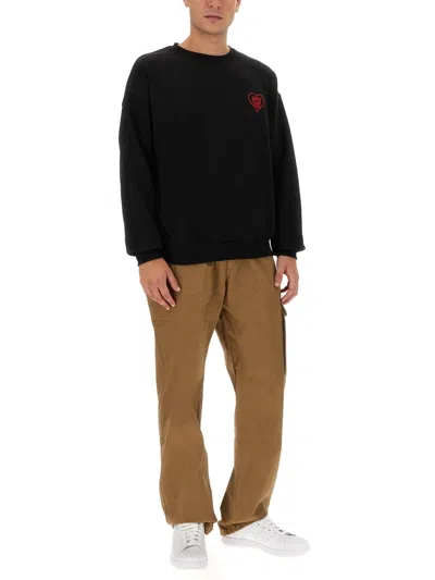 Family First Sweatshirt With Heart Embroidery