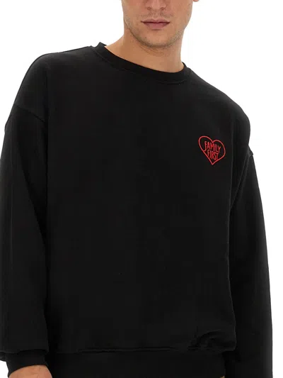 Family First Sweatshirt With Heart Embroidery