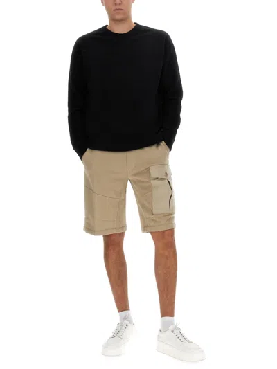 Ten C Raglan Sleeve Crewneck Sweatshirt With Patch Detail In Black