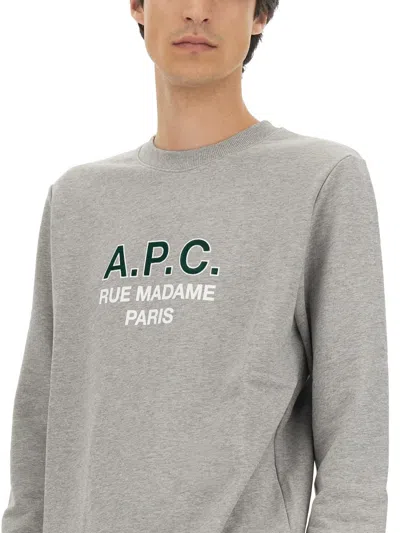 Apc A.p.c. Sweatshirt With Logo In Gray