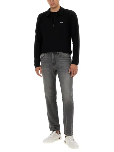 Hugo Boss Zip-up Sweatshirt In Black