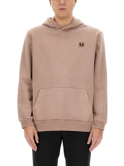 Fred Perry Sweatshirt With Logo In Brown