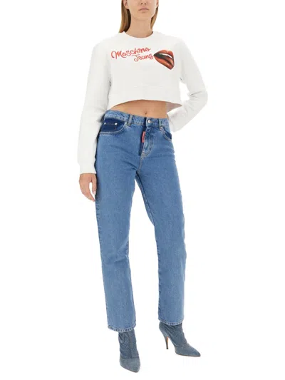 Moschino Sweatshirt With Logo In White