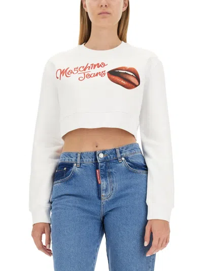 Moschino Sweatshirt With Logo In White