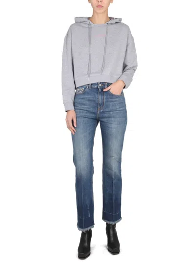 Stella Mccartney Sweatshirt With Logo Embroidery In Gray