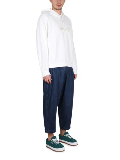 Sunnei Sweatshirt With Logo Embroidery In White