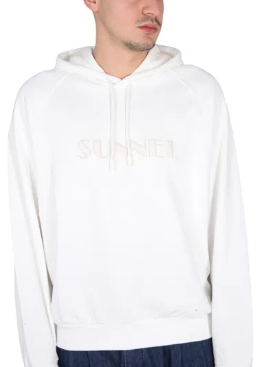 Sunnei Sweatshirt With Logo Embroidery In White
