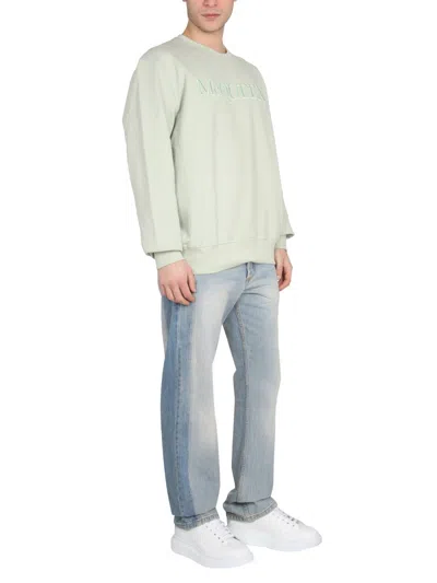 Alexander Mcqueen Alexander Mc Queen Sweatshirt With Logo Embroidery In Green