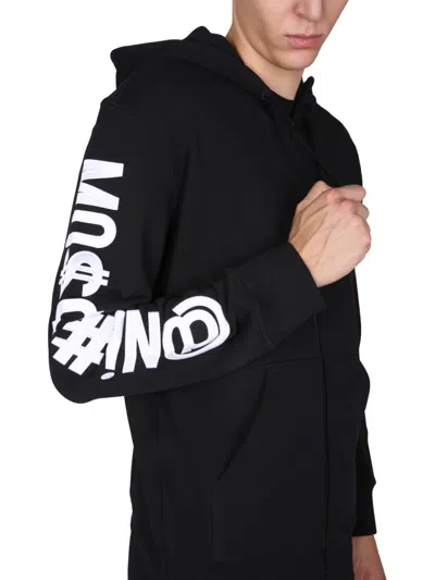 Moschino Sweatshirt With Logo Embroidery In Black