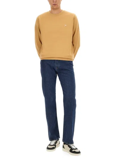 Maison Kitsuné Sweatshirt With Logo Patch In Brown