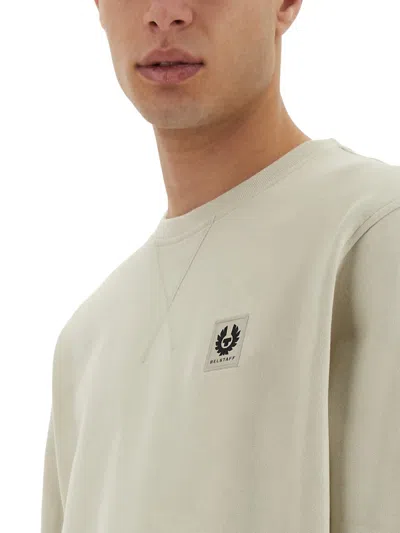 Belstaff Logo Patch Crew Neck Sweater In Neutral