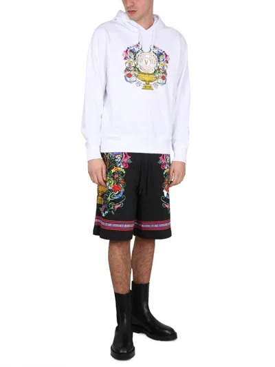 Versace Jeans Couture Men's Sweatshirt With Logo Print In White