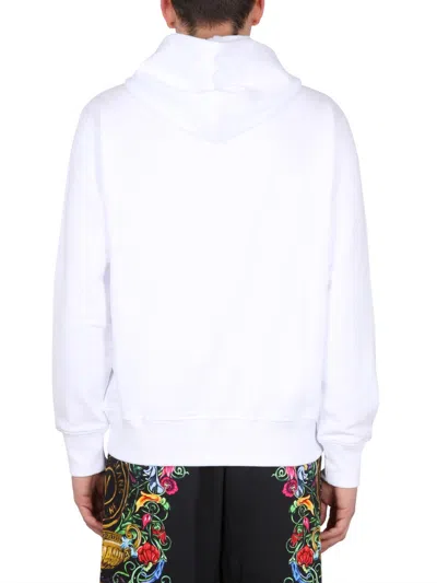 Versace Jeans Couture Men's Sweatshirt With Logo Print In White