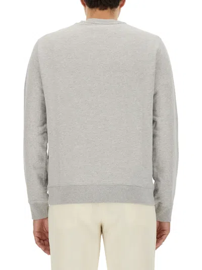 Maison Kitsuné Maison Kitsune Crew Neck Sweatshirt With Campus Fox Print In Gray