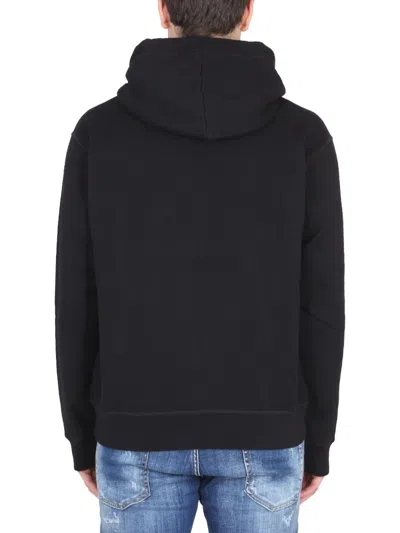 Dsquared2 Fleeced Cotton Gothsurfer Hoodie In Black
