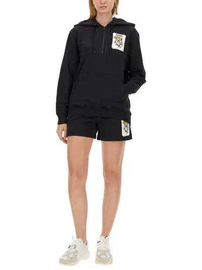 Moschino Felpa Con Cappuccio Teddy Bear In Black