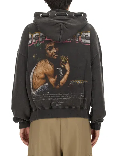 Off-white Black Multicolour Cotton Digit Bacchus Sweatshirt In Gray