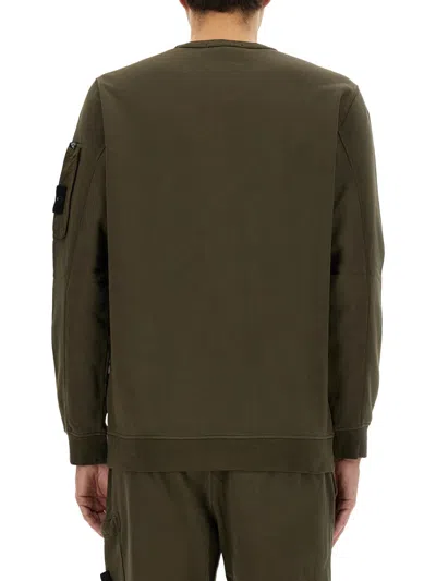Stone Island Sweatshirt With Pocket In Green