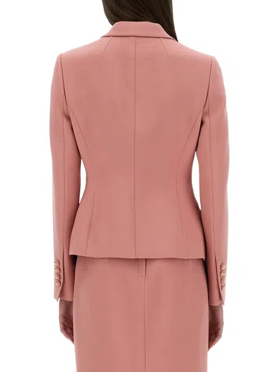 Dolce & Gabbana Single-breasted Pink Wool Jacket In Pink