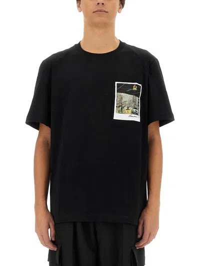 Helmut Lang Overpass Postcard Tee In Black